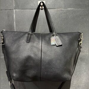 Coach Black Peebled Leather Tote and Crossbody